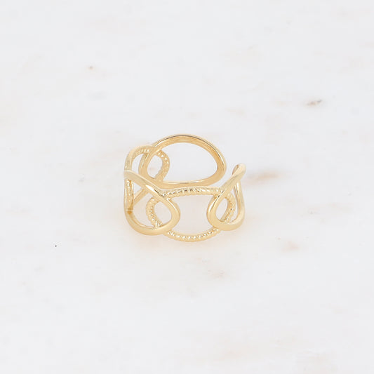 Bague - ovales ajourés, lisses et tressés