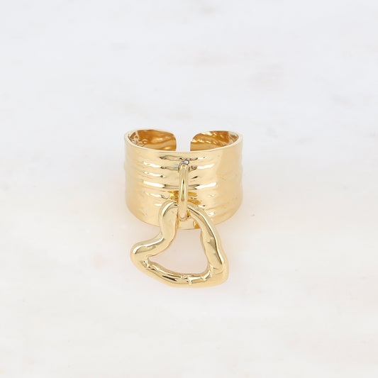 Bague pampille - pendentif cœur ajouré