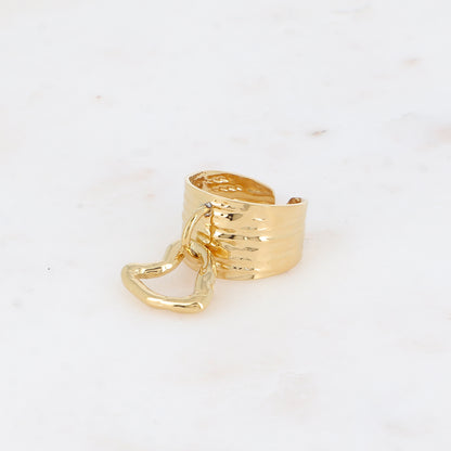 Bague pampille - pendentif cœur ajouré