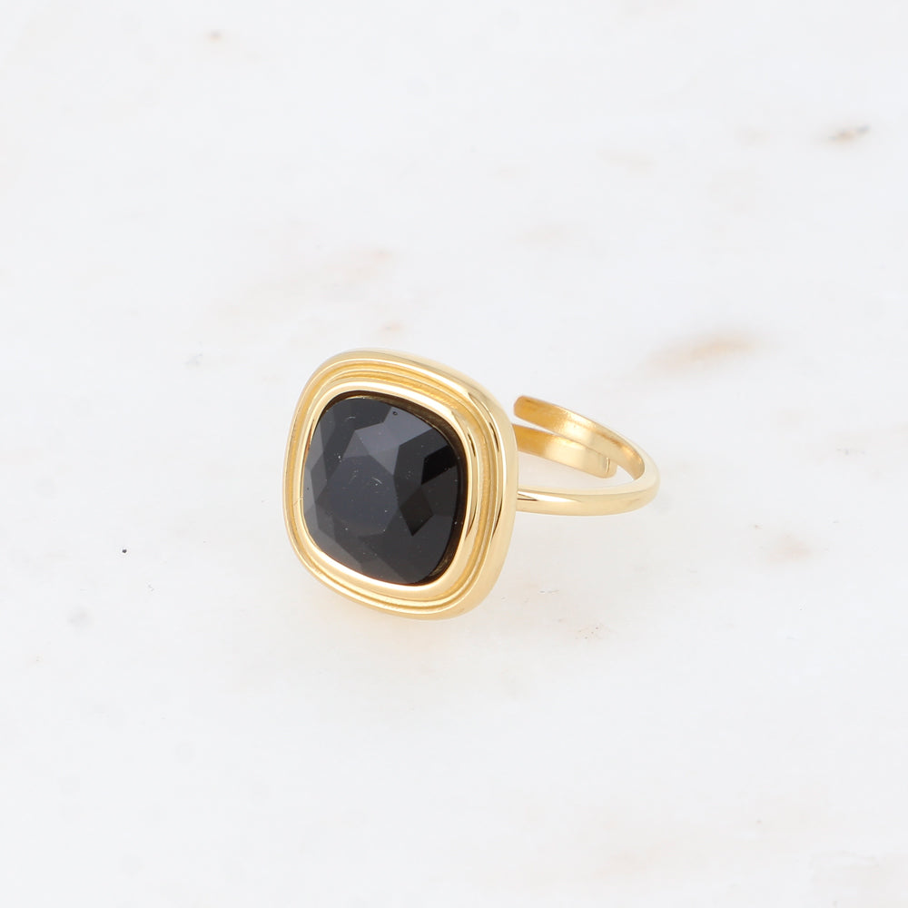 Bague - cristaux 10mm jet