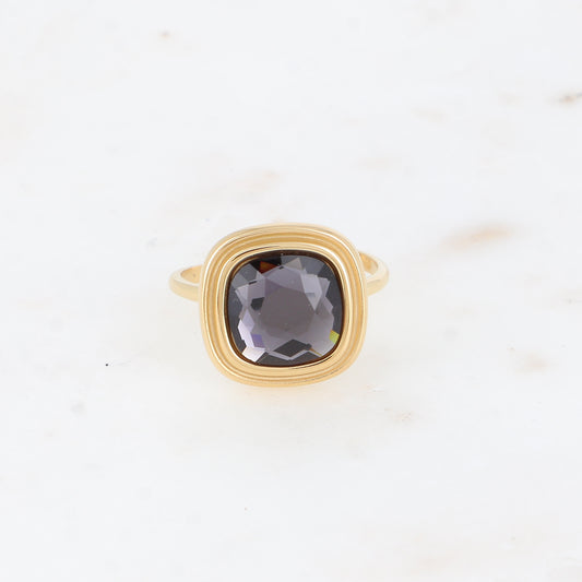 Bague - cristaux 10mm silver grey