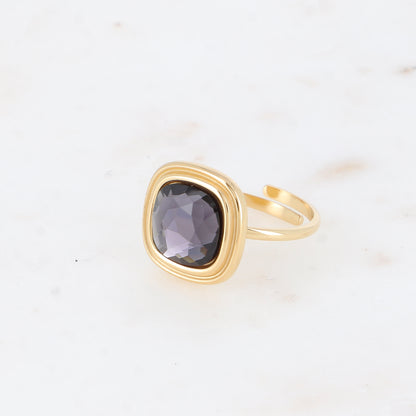 Bague - cristaux 10mm silver grey
