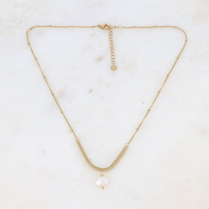 Collier avec perle d'eau douce (42+5CM)