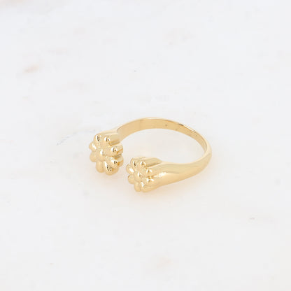 Bague ouverte - double fleur