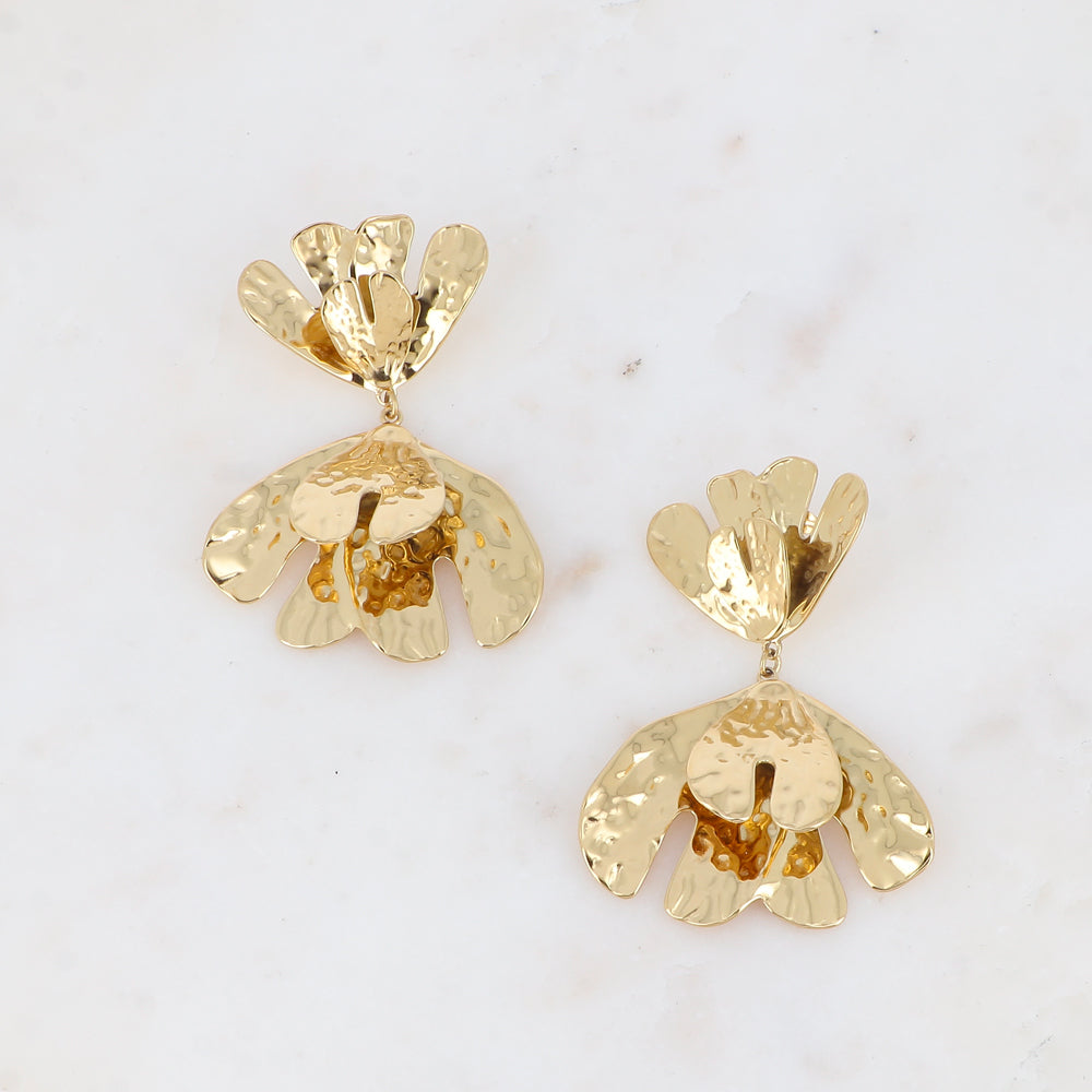 Boucles pendantes - 2 pièces feuillages 45x63 mm