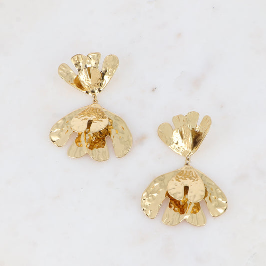 Boucles pendantes - 2 pièces feuillages 45x63 mm