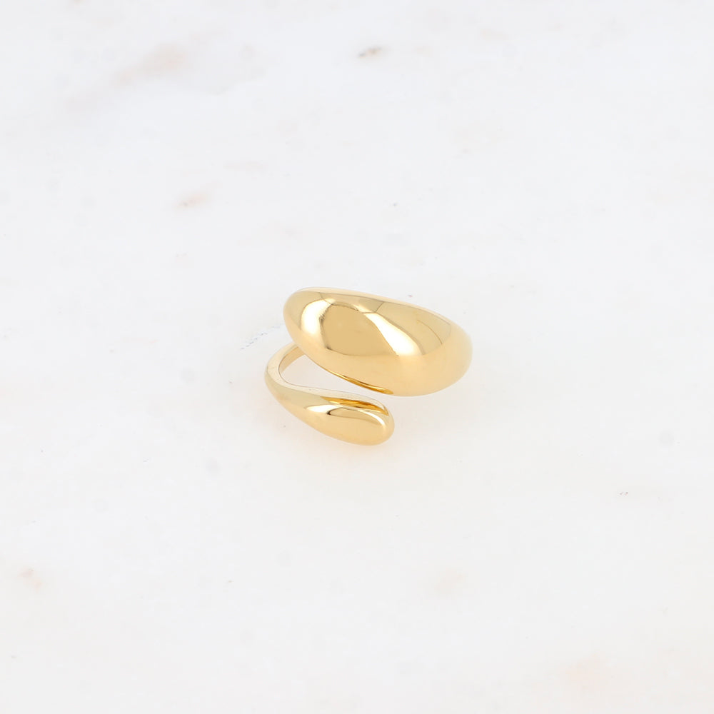 Bague ouverte - lignes lisses entrecroisées