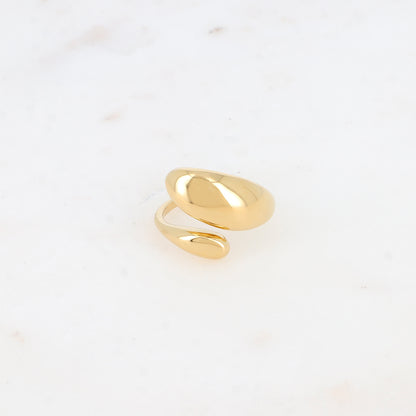 Bague ouverte - lignes lisses entrecroisées