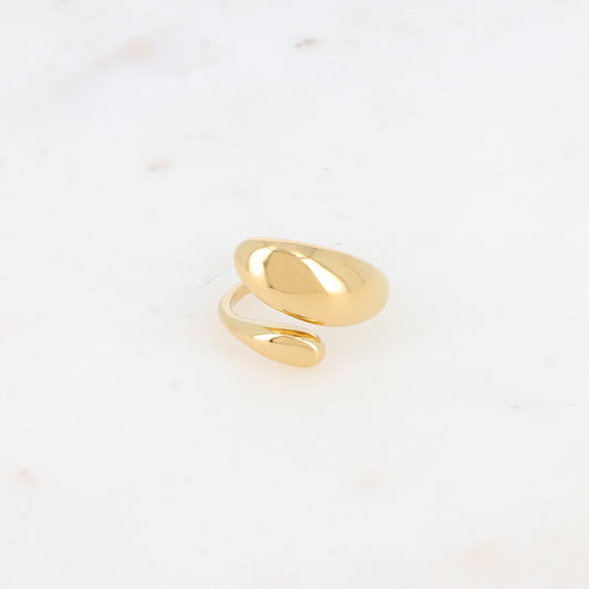 Bague ouverte - lignes lisses entrecroisées