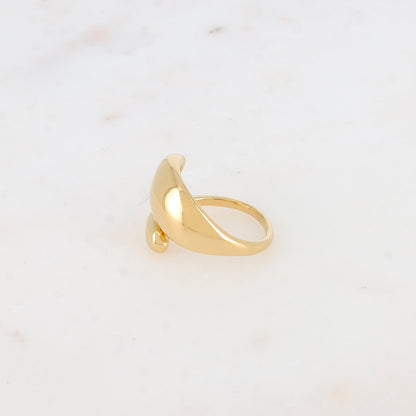 Bague ouverte - lignes lisses entrecroisées