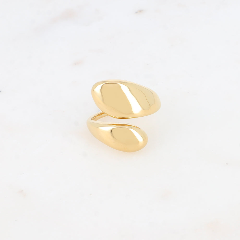 Bague ouverte - lignes lisses entrecroisées