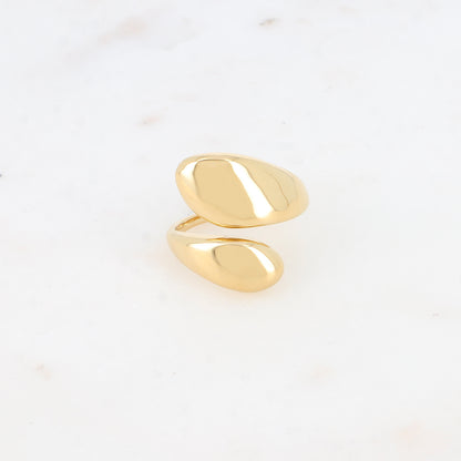 Bague ouverte - lignes lisses entrecroisées