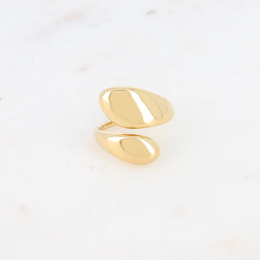 Bague ouverte - lignes lisses entrecroisées