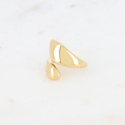 Bague ouverte - lignes lisses entrecroisées