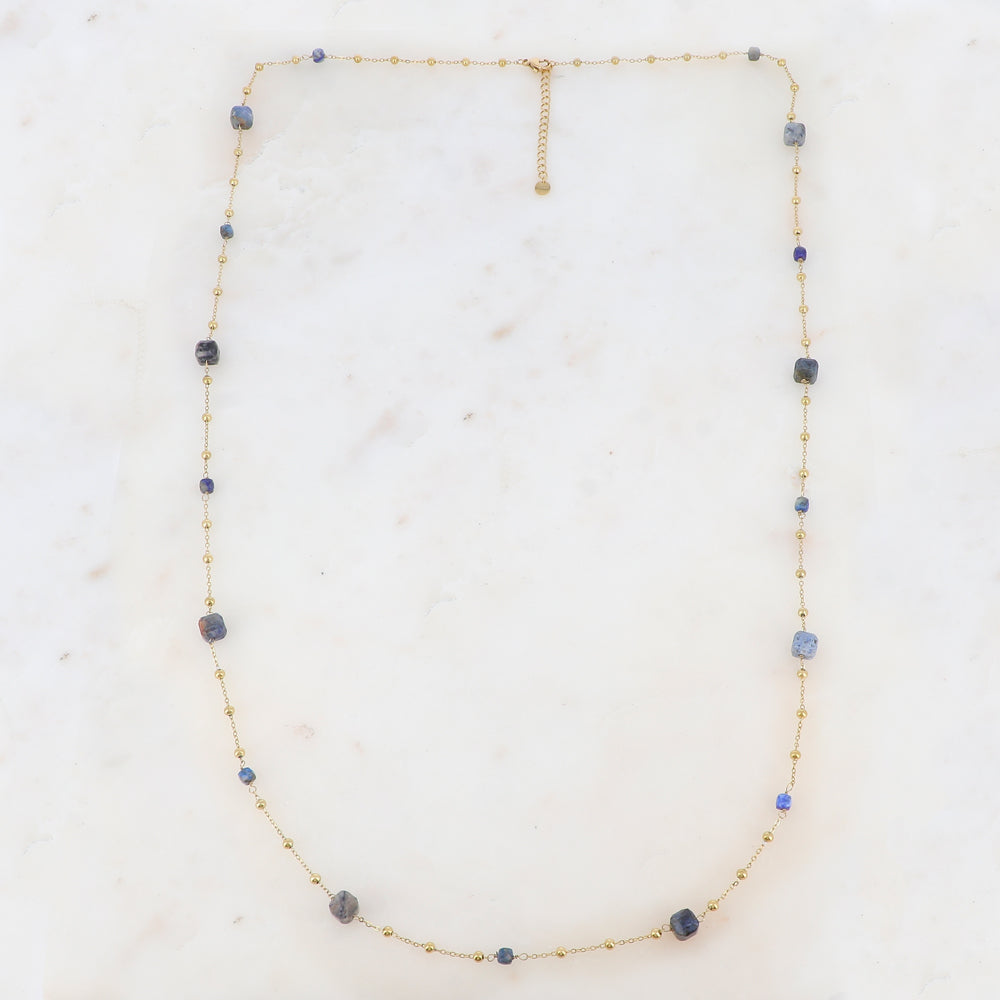 Sautoir avec pierres naturelles (90+5CM)