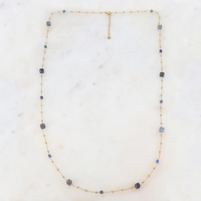 Sautoir avec pierres naturelles (90+5CM)