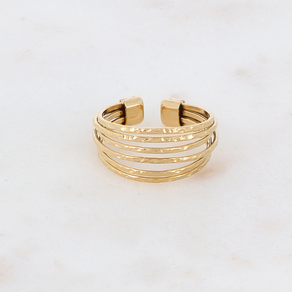 Bague multitrangs martelés