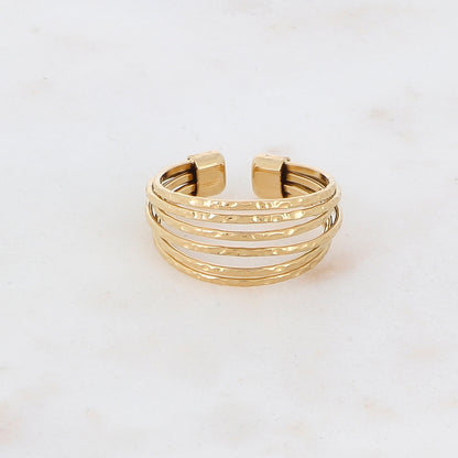 Bague multitrangs martelés