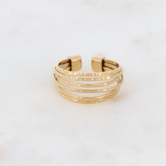 Bague multitrangs martelés