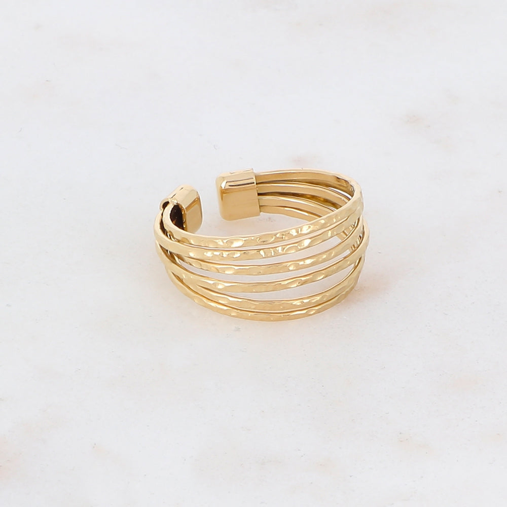 Bague multitrangs martelés