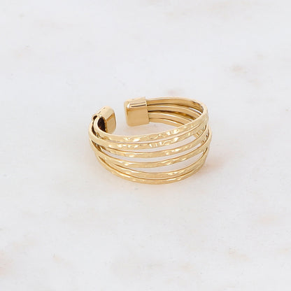 Bague multitrangs martelés