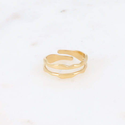 Bague double rangs effet lisse