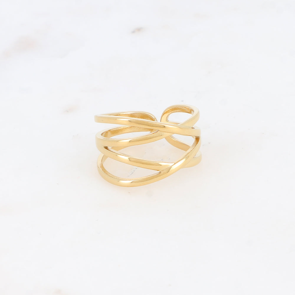 Bague multirangs lisse