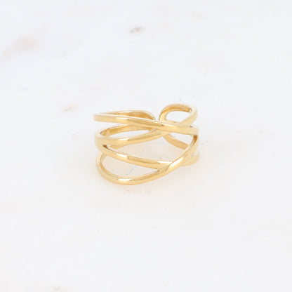 Bague multirangs lisse