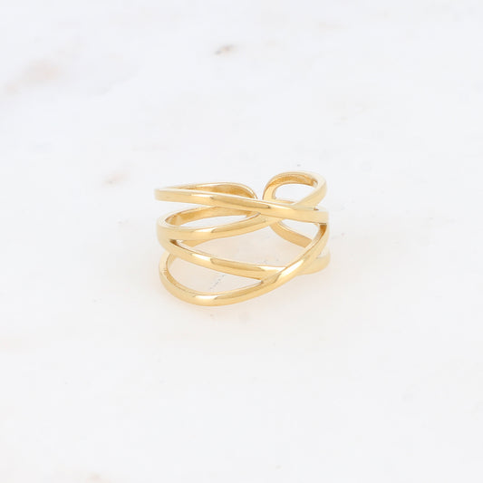 Bague multirangs lisse