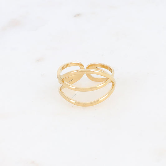 Bague trois rangs effet lisse