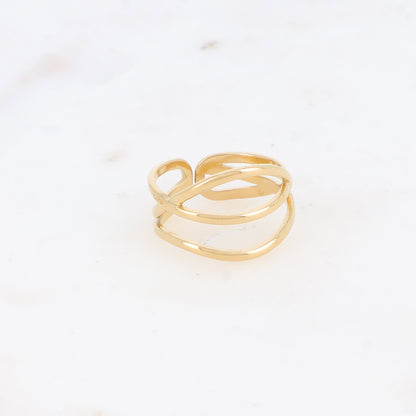 Bague trois rangs effet lisse