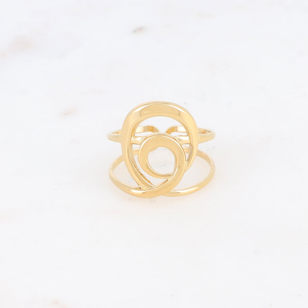 Bague graphique effet lisse
