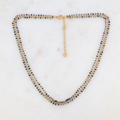 Collier trois rangs avec perles de rocaille (40/42/45+5CM)