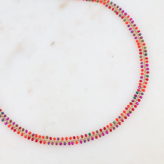Collier trois rangs avec perles de rocaille (40/42/45+5CM)