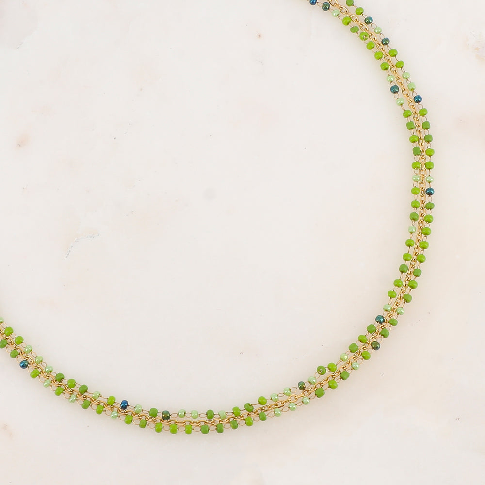 Collier trois rangs avec perles de rocaille (40/42/45+5CM)