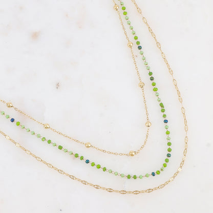 Collier trois rangs avec perles de rocaille (40/42/45+5CM)