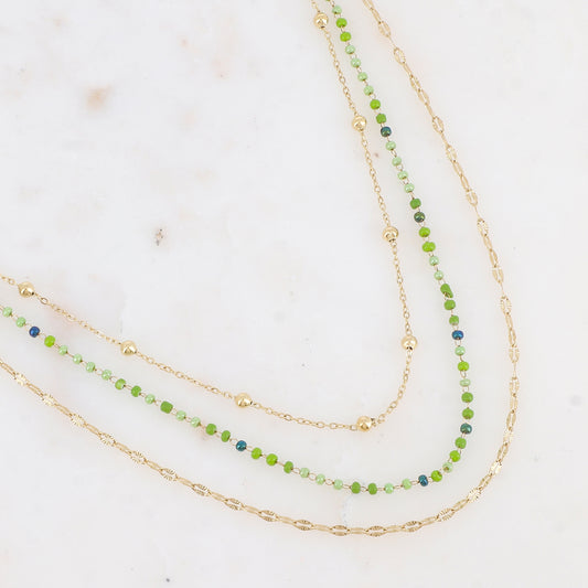 Collier trois rangs avec perles de rocaille (40/42/45+5CM)