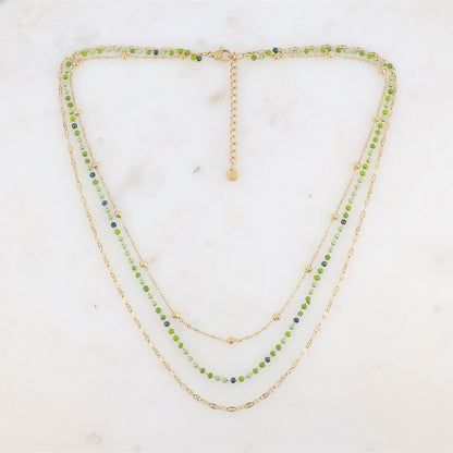 Collier trois rangs avec perles de rocaille (40/42/45+5CM)