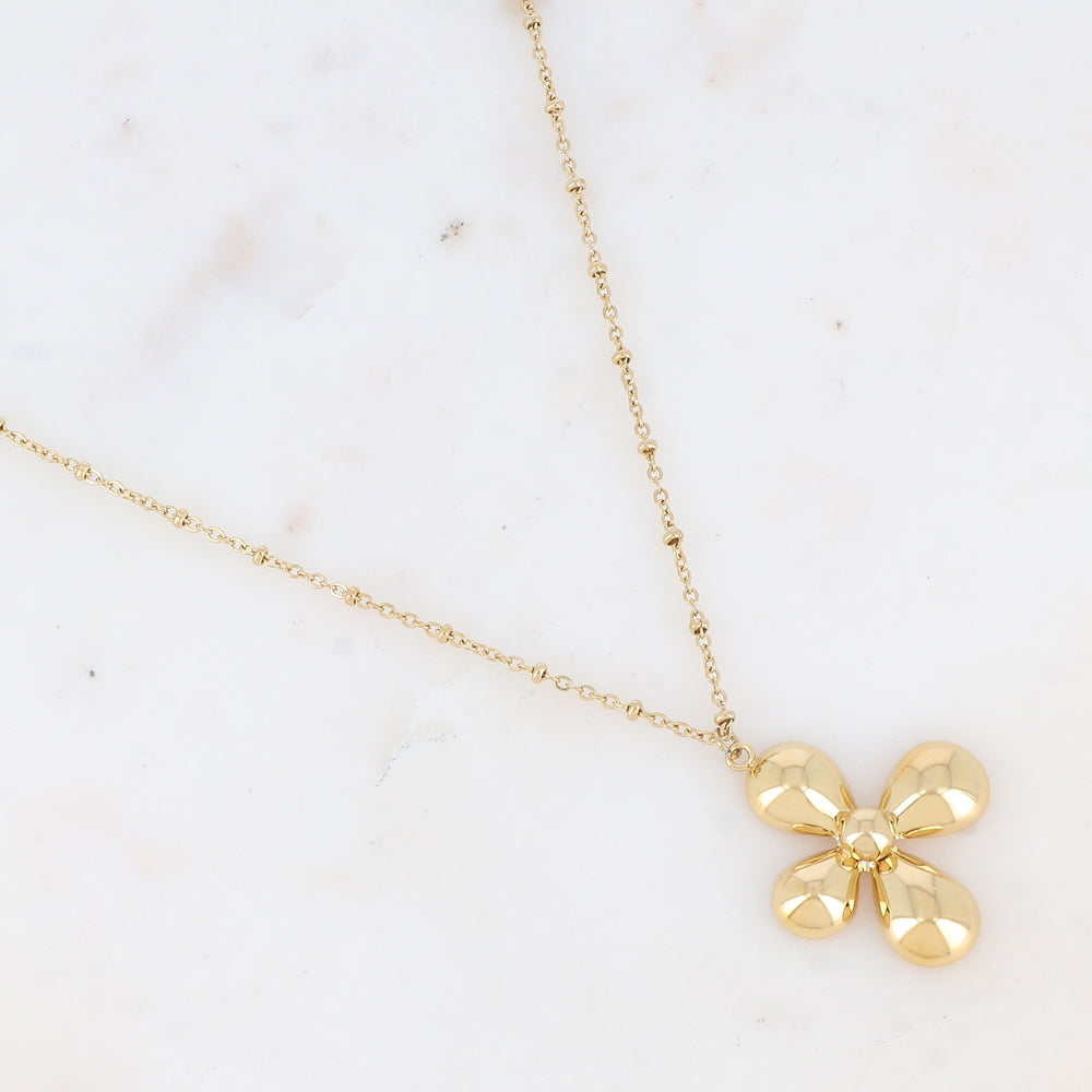Collier avec une pampille en forme de fleur (45+5CM)