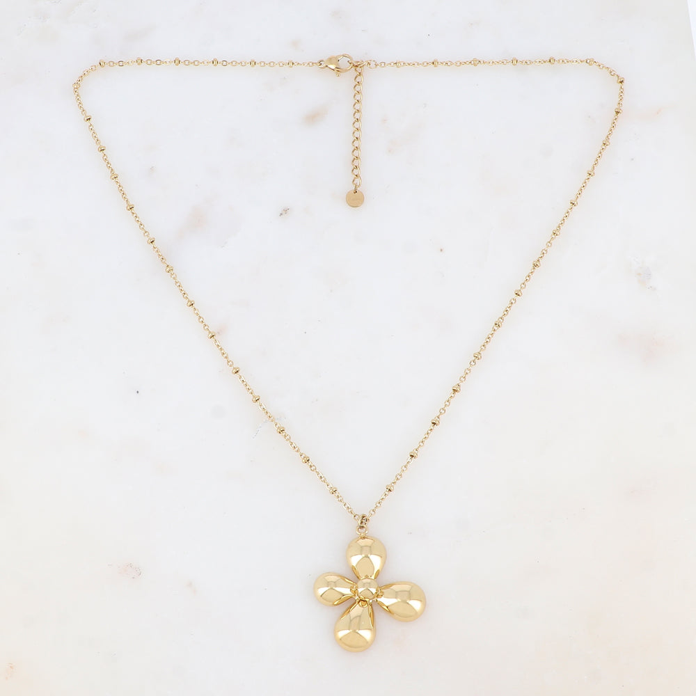 Collier avec une pampille en forme de fleur (45+5CM)