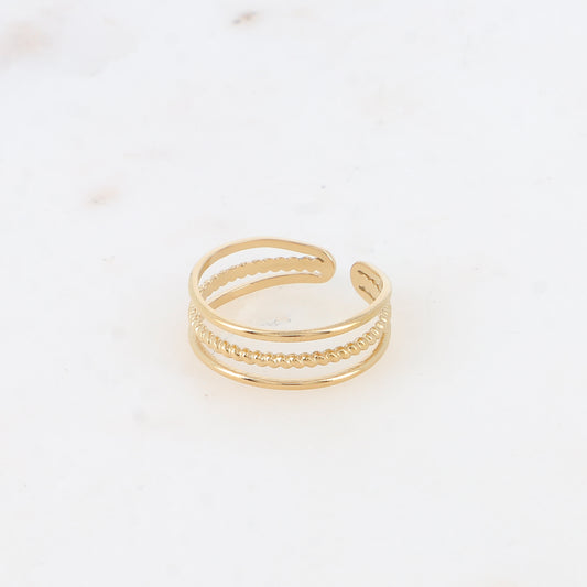 Bague - 3 anneaux, lisses et torsadé