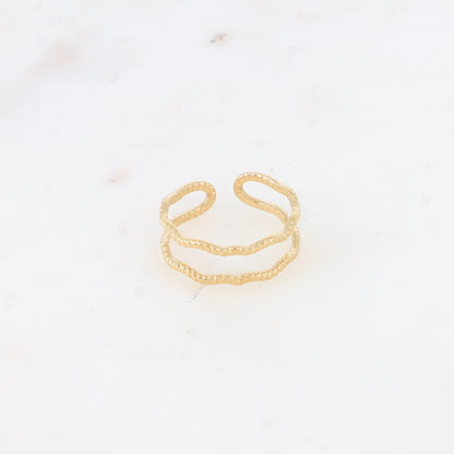 Bague - 2 anneaux zigzag strié