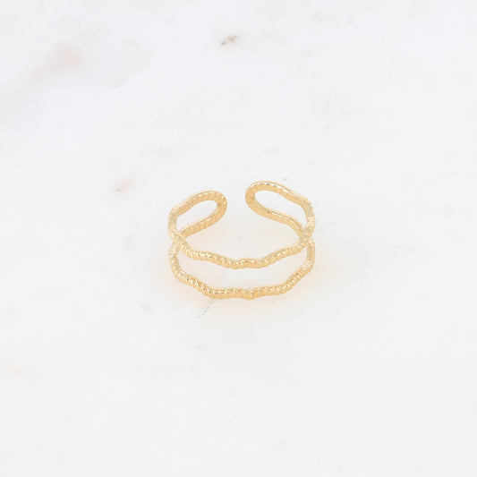 Bague - 2 anneaux zigzag strié