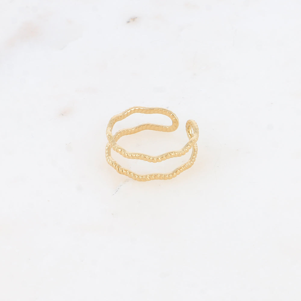 Bague - 2 anneaux zigzag strié