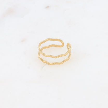 Bague - 2 anneaux zigzag strié