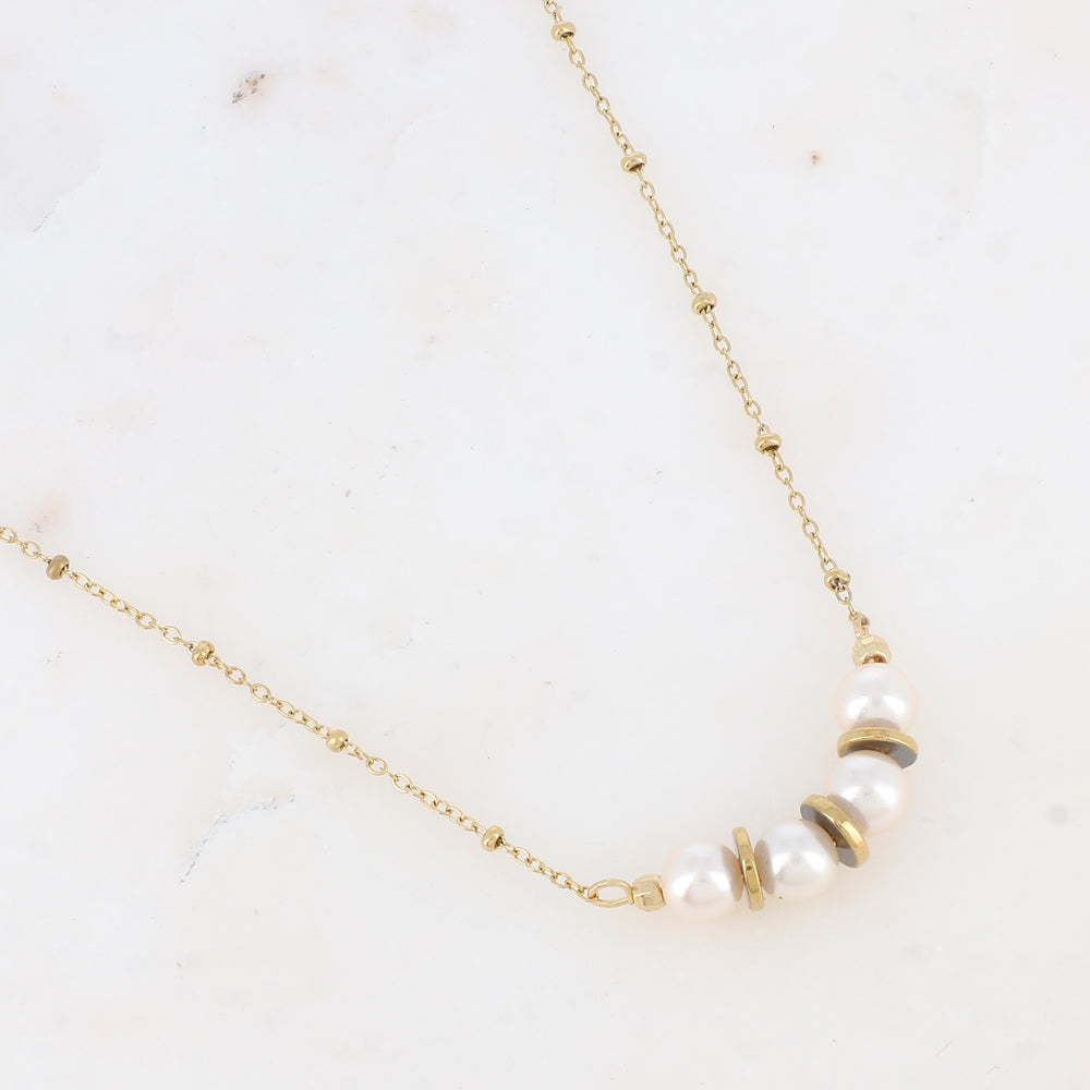 Collier avec perles d'imitation (40+5CM)