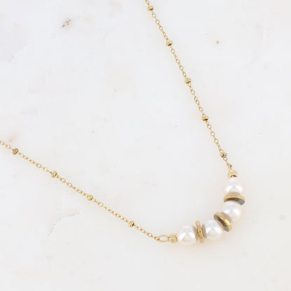 Collier avec perles d'imitation (40+5CM)