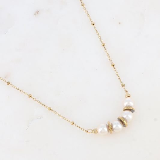 Collier avec perles d'imitation (40+5CM)