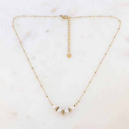 Collier avec perles d'imitation (40+5CM)