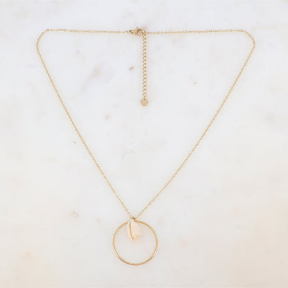 Collier avec anneau et coquillage (45+5CM)